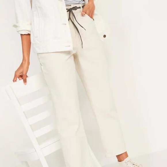Old Navy Denim - New Old Navy High-Waisted Slouchy Straight Cropped Workwear Jeans for Women